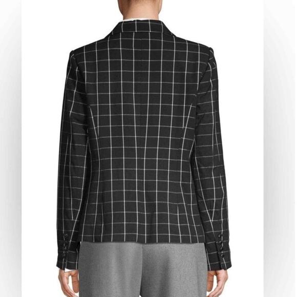 Karl Lagerfeld Paris Black and White Windowpane Blazer Women's Size 14 - Picture 2 of 9